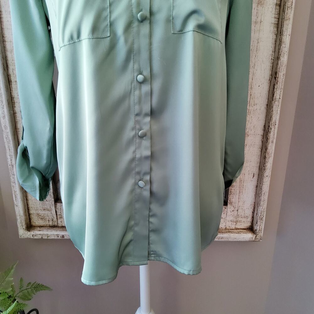 Notations Roll Tab Sleeve Collar Button Down Pock… - image 4